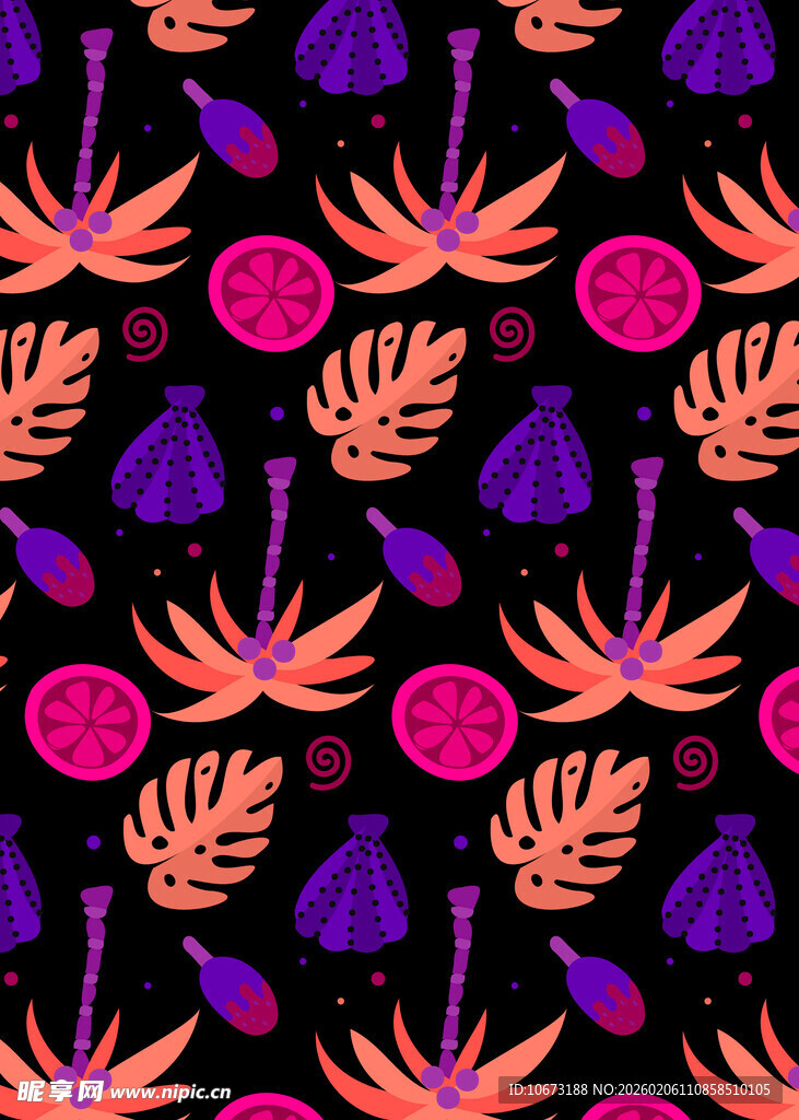 热带花卉图案背景