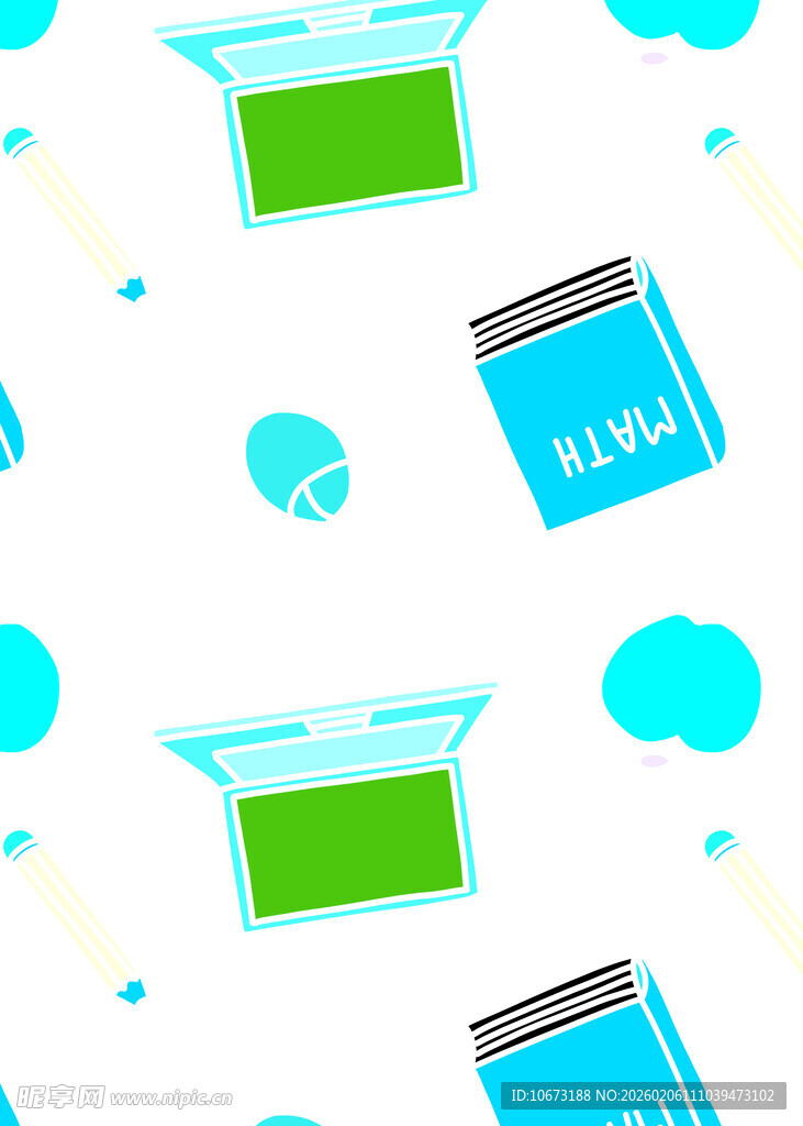 卡通风格文具图案背景