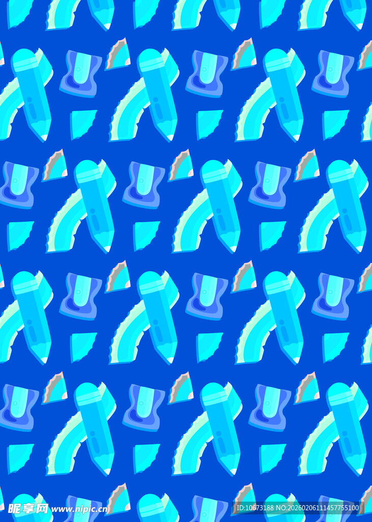 蓝色卡通图案无缝背景