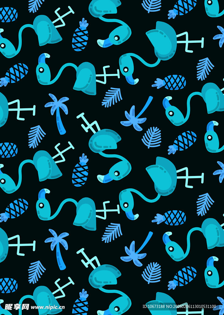 海洋元素无缝图案设计