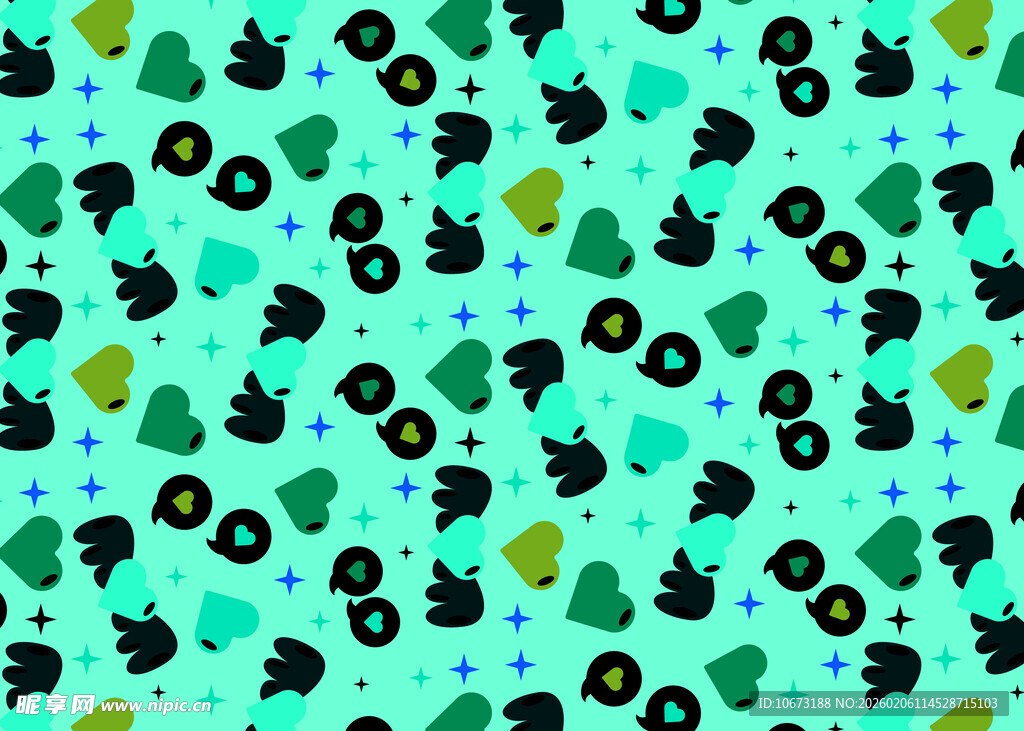 清新卡通绿植图案背景