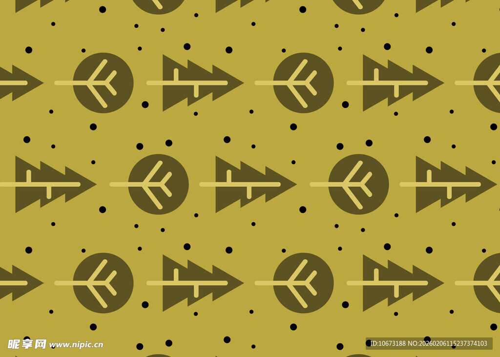 复古箭头波点几何图案背景