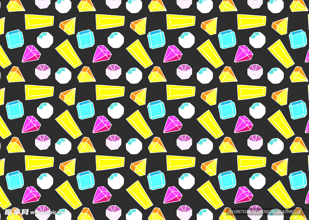 多彩几何图案无缝背景图