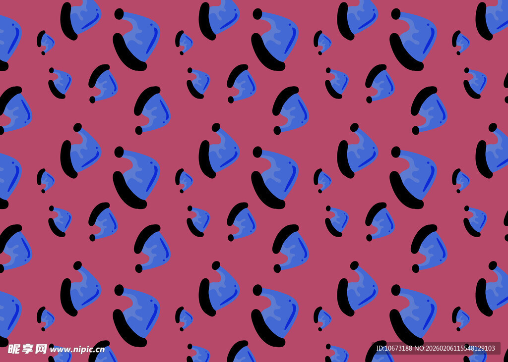 粉色背景蓝色图案纹理