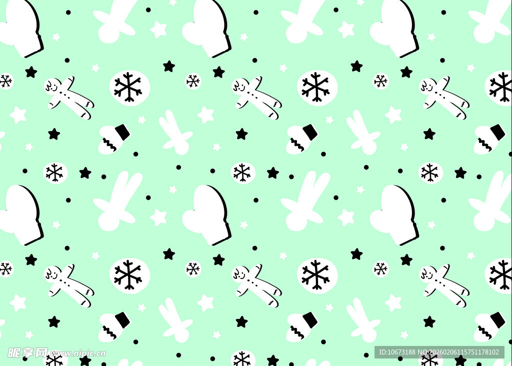 浅绿色圣诞元素图案背景