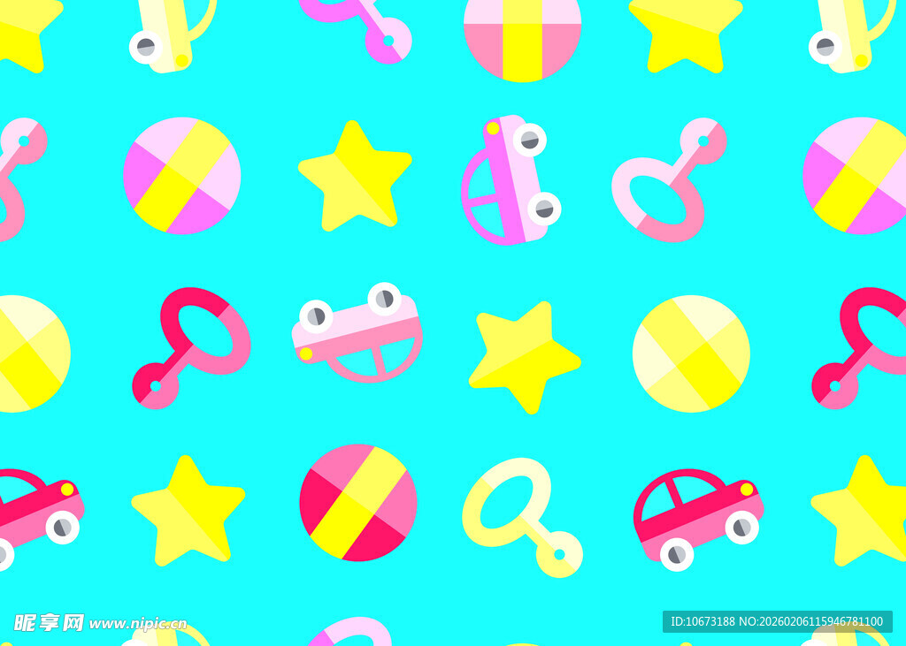 夏日泳池玩具图案背景