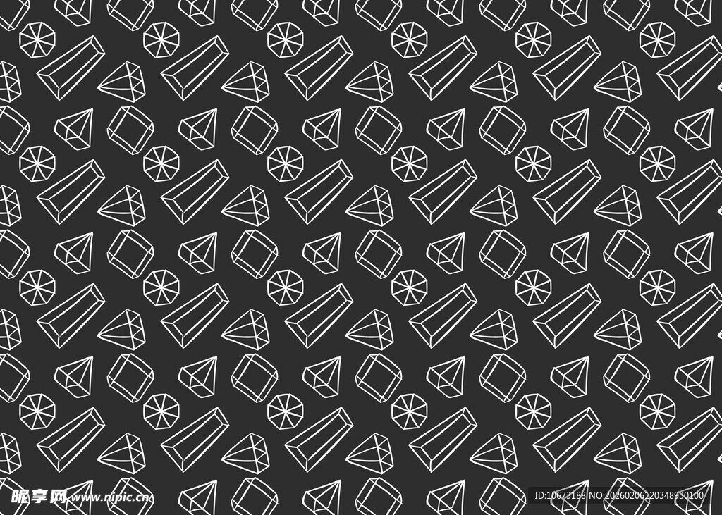 黑色几何花纹无缝图案