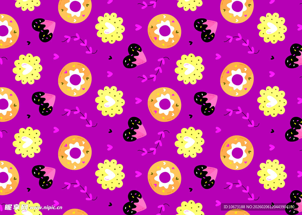 紫色背景花朵图案设计