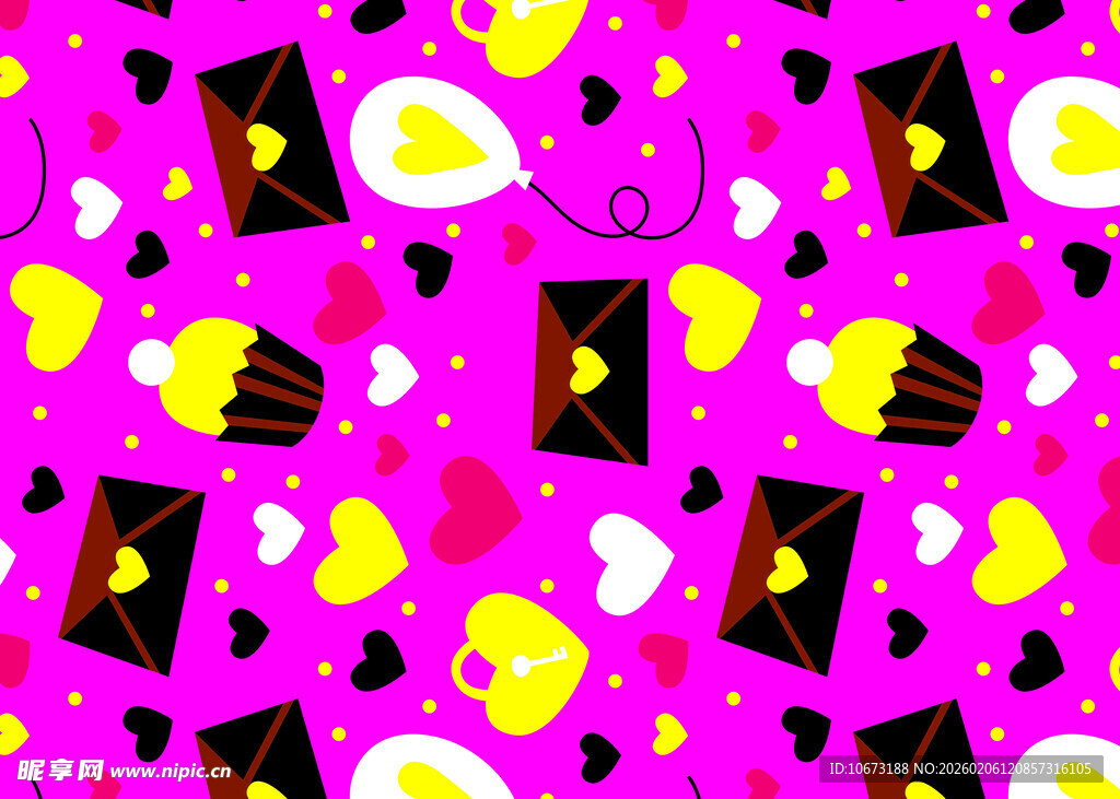 粉色背景趣味卡通图案