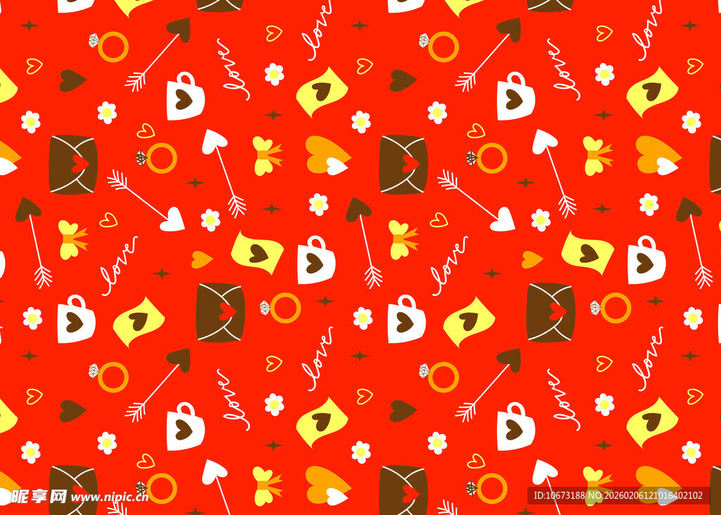 红色节日元素无缝图案