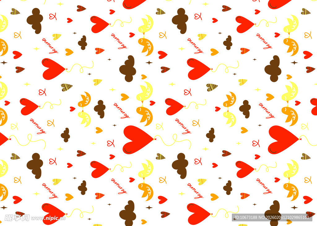 爱心动物图案背景