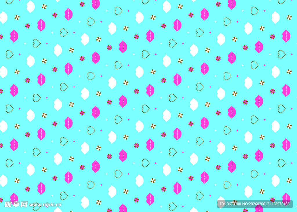 蓝底粉白圆点图案背景