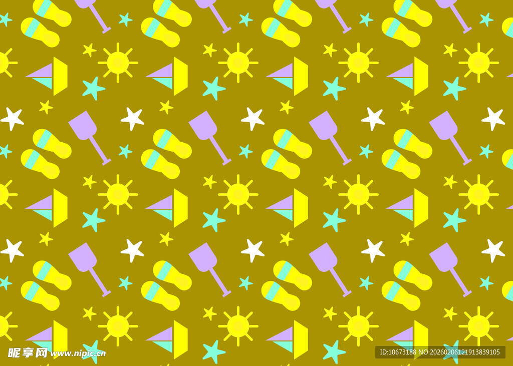 多彩派对元素图案背景