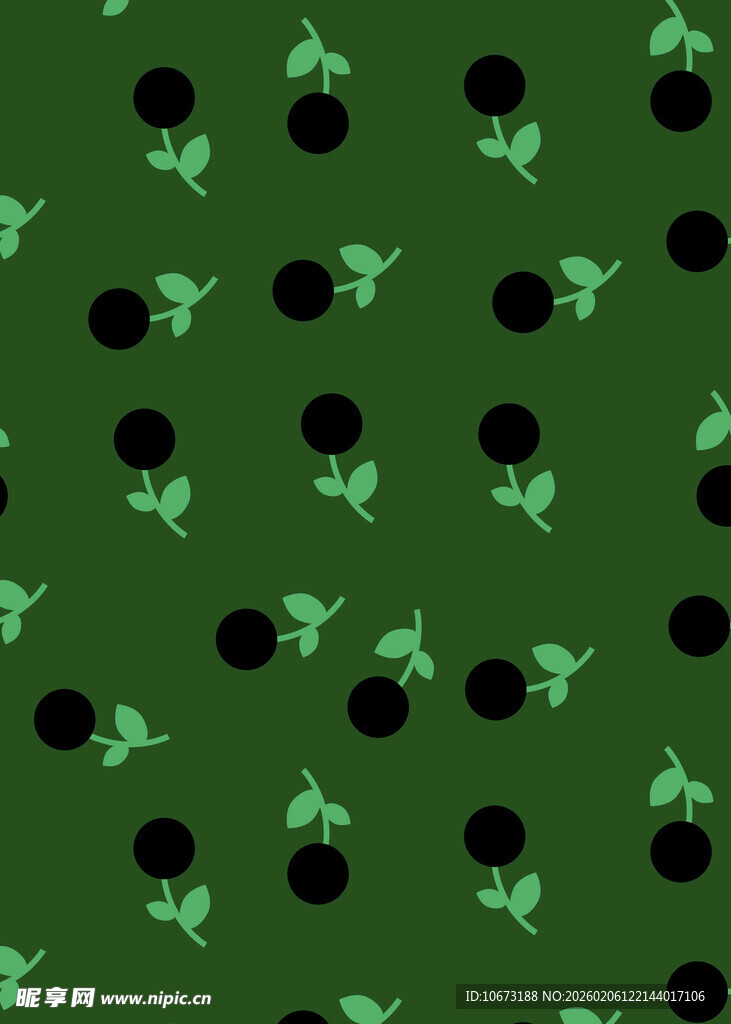 绿色背景上的黑色圆形与绿图案