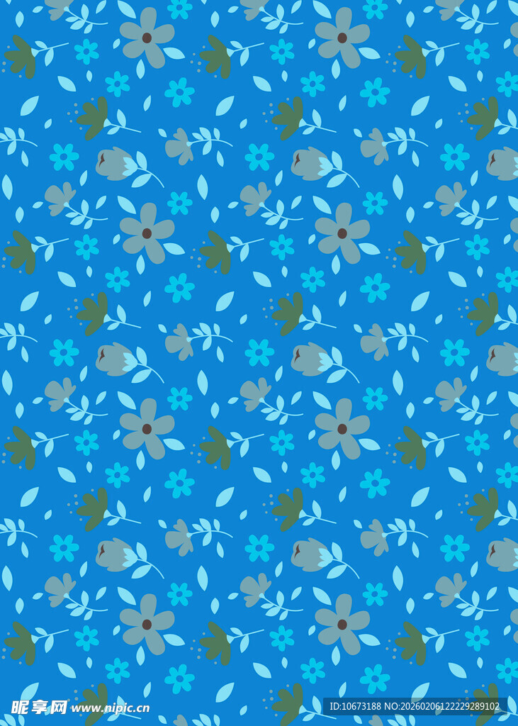 蓝色碎花图案背景