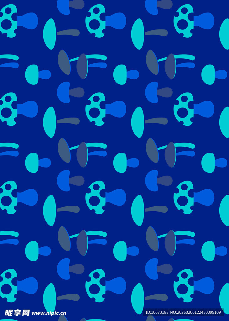 蓝色健身元素无缝图案