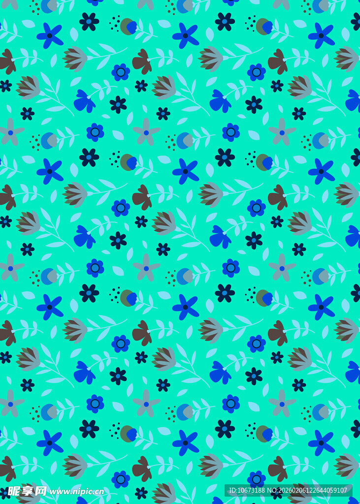 蓝绿色调多彩几何图案背景