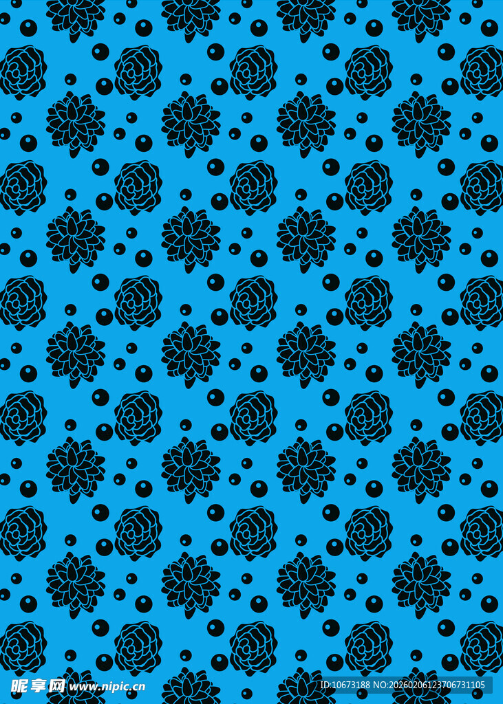 蓝色花卉图案背景纹理