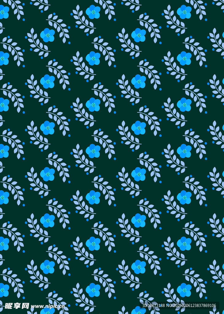 深绿底蓝白图案纹理背景