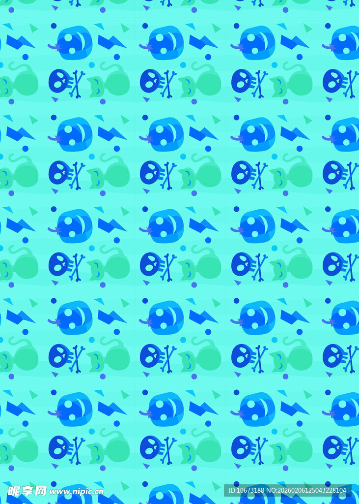 蓝绿海洋生物图案背景