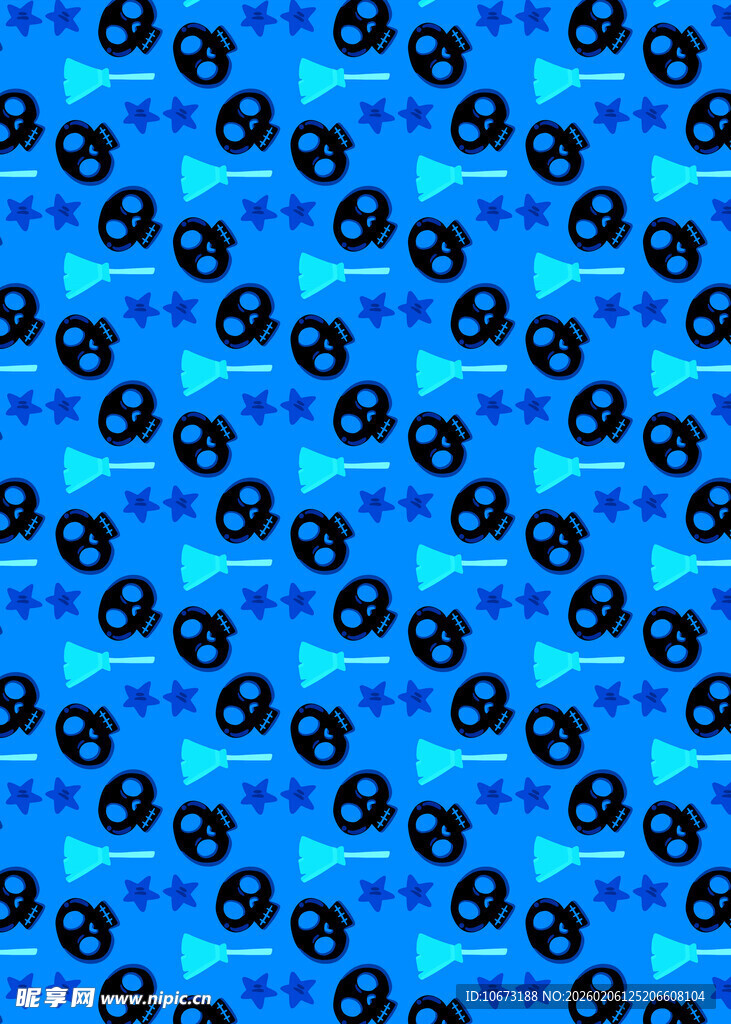 蓝色卡通图案无缝背景