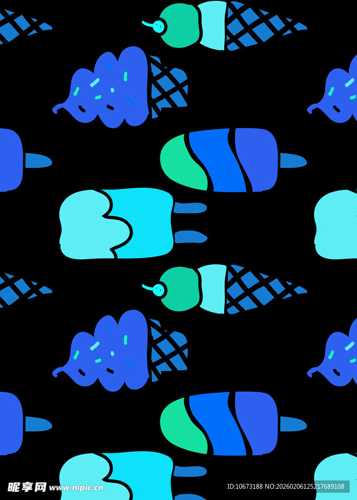 多彩冰淇淋图案背景