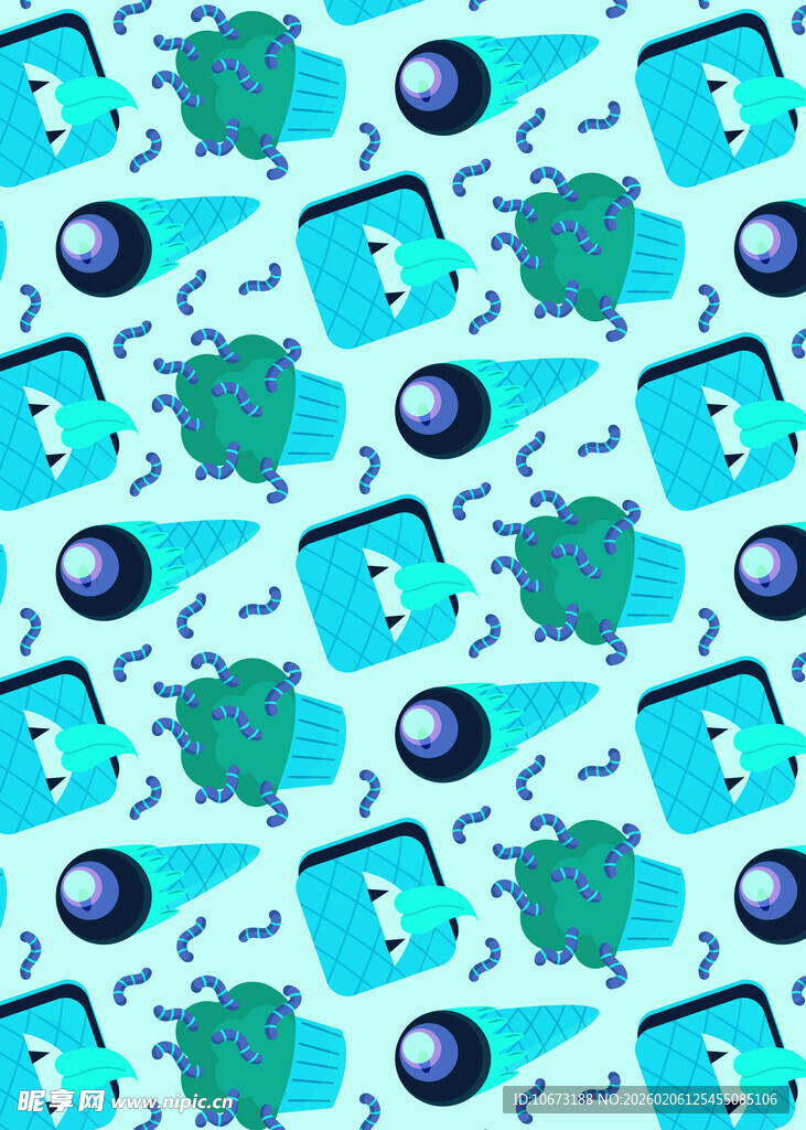 蓝绿科技风图案背景