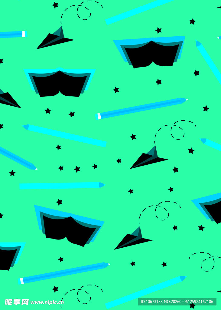 绿色背景几何图案无缝纹理