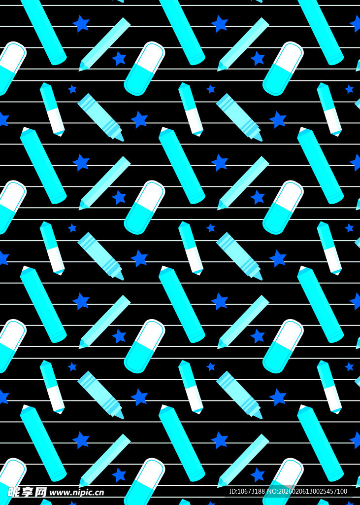 蓝白色调医疗元素图案