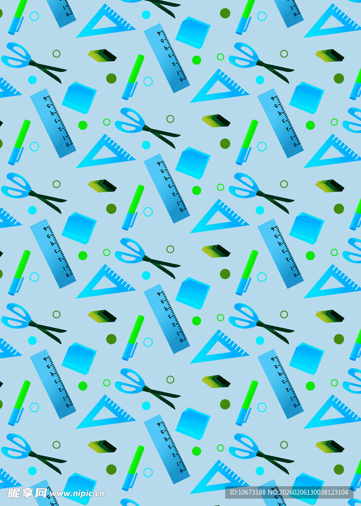 几何图案蓝色背景无缝纹理