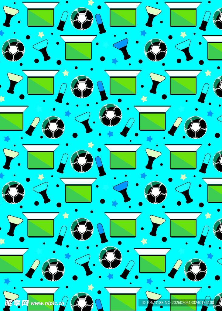 蓝底足球电视图案背景