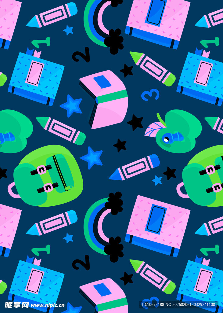 多彩卡通电子设备图案背景