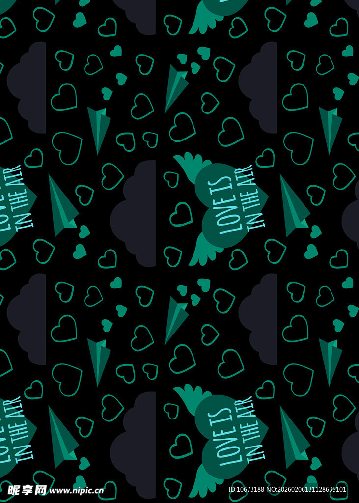 深绿黑底几何图案纹理