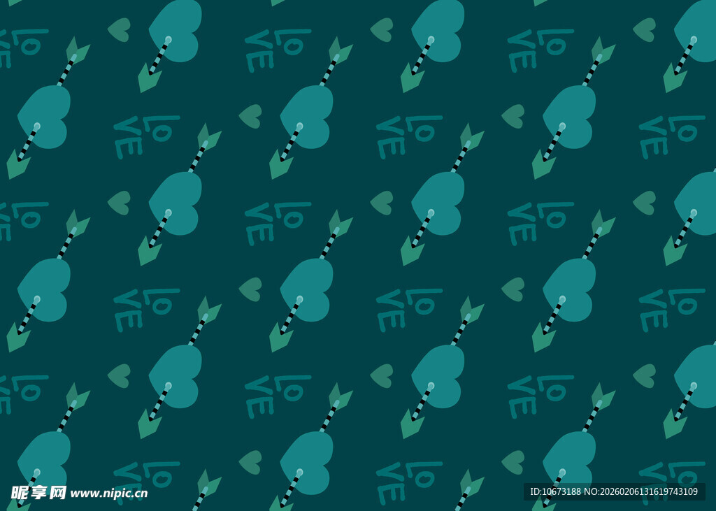 蓝绿色骷髅图案背景