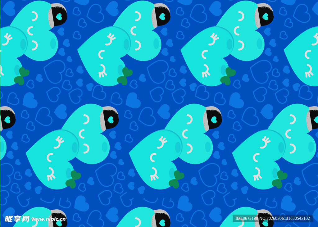 蓝色卡通云朵图案背景