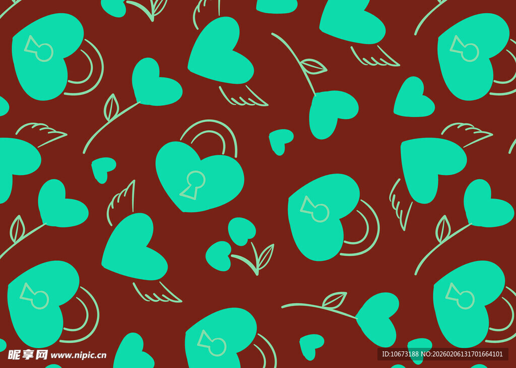 爱心锁图案背景纹理