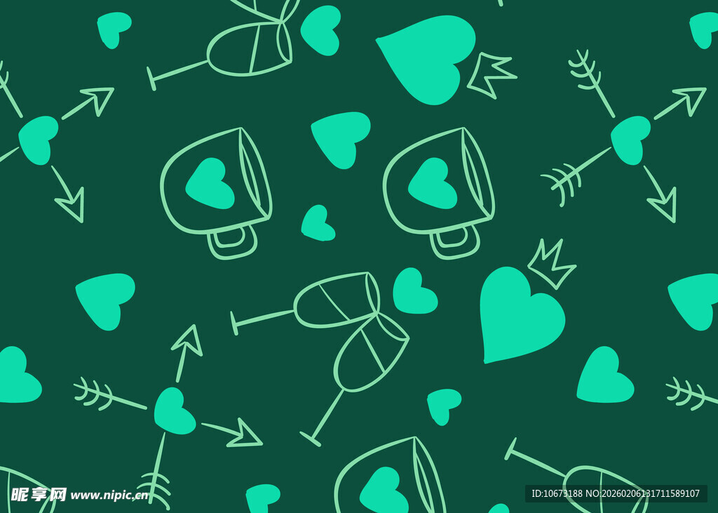 爱心弓箭图案背景设计