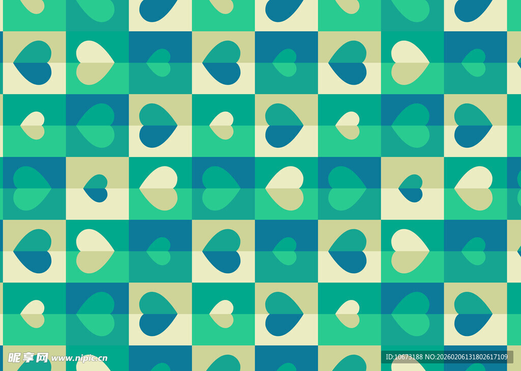 清新绿蓝几何图案背景