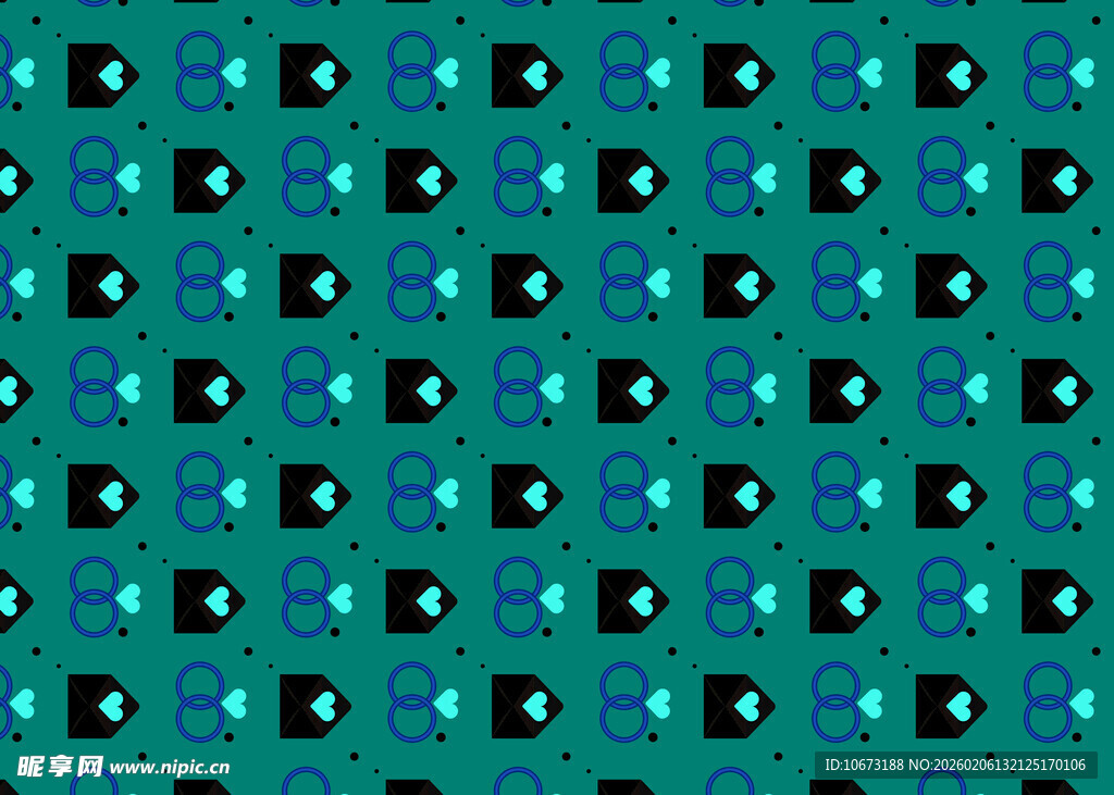 蓝绿色调几何图案背景