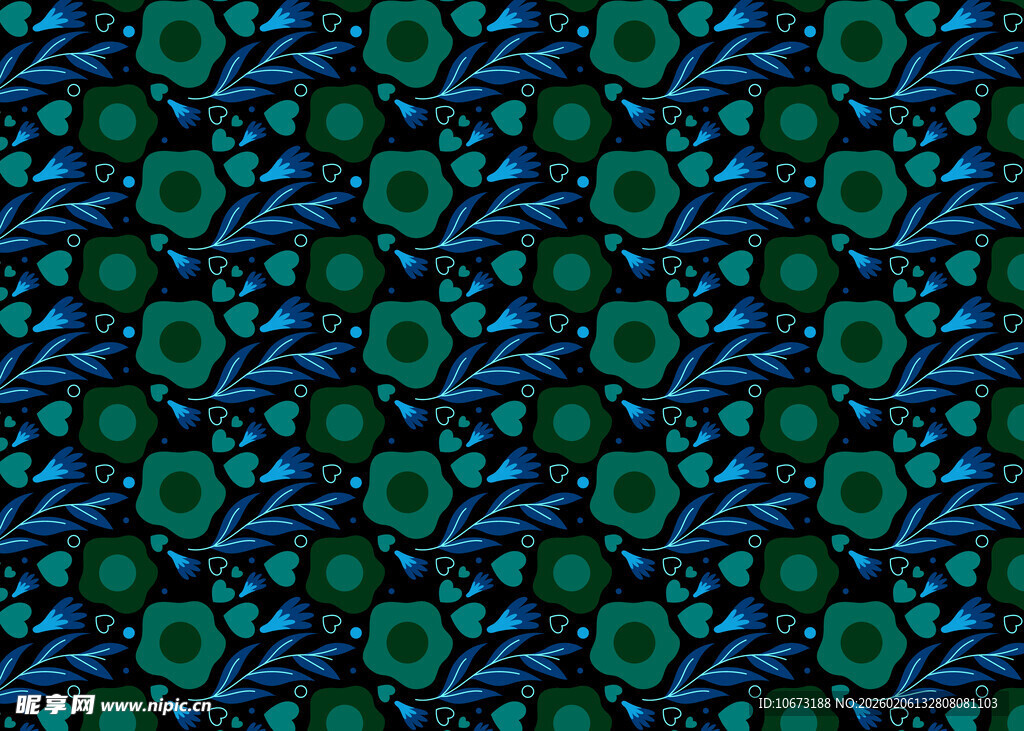 蓝绿交织几何图案纹理