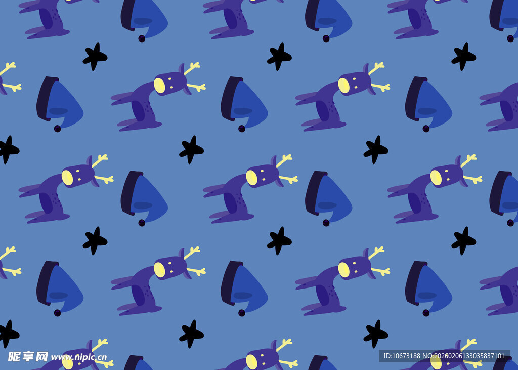 蓝色喇叭星星图案背景