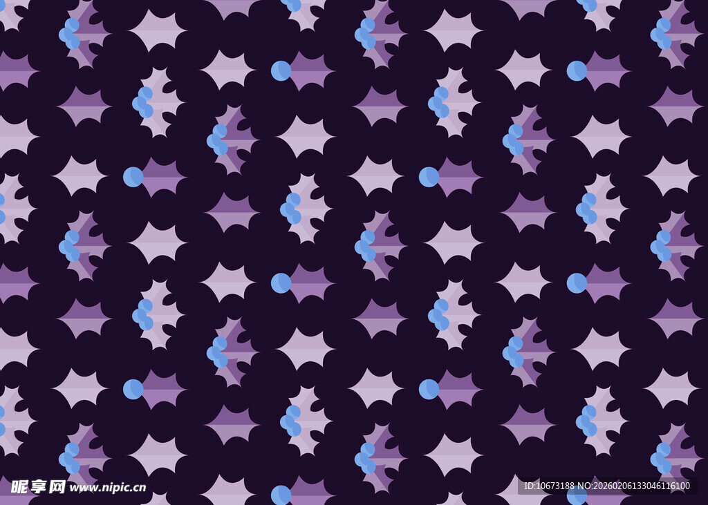 紫色花卉几何图案背景