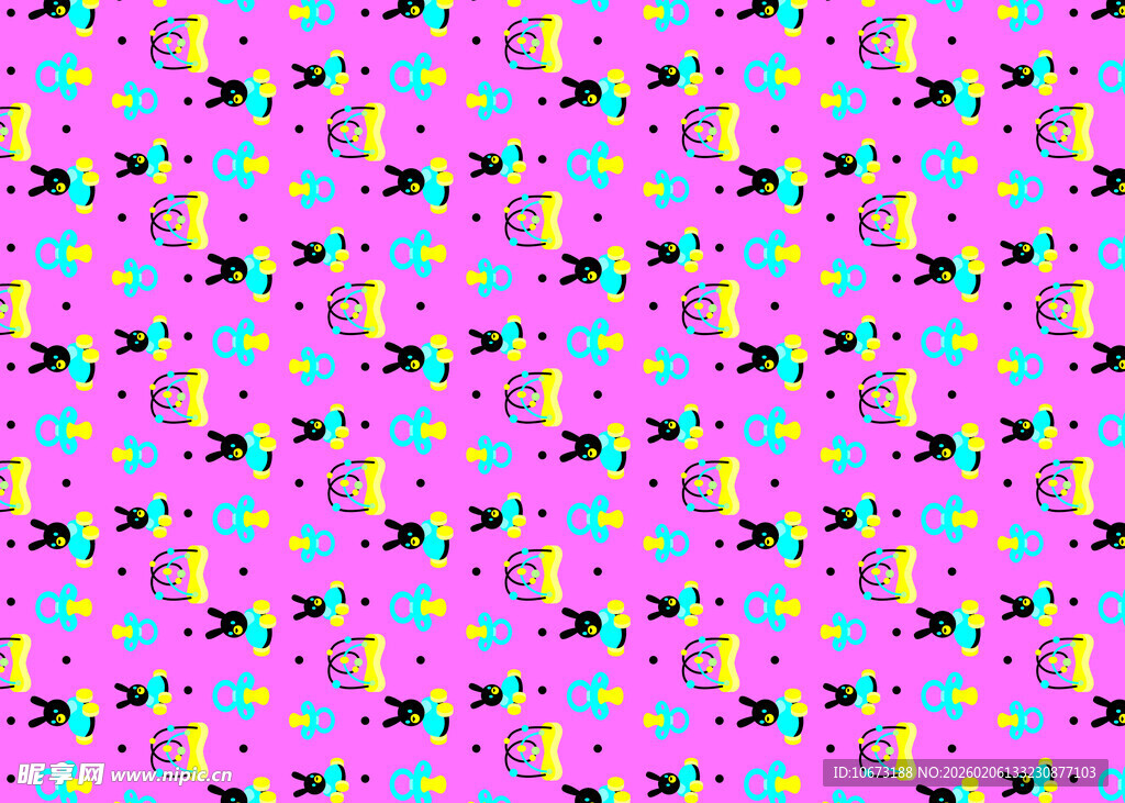 粉色卡通图案无缝背景