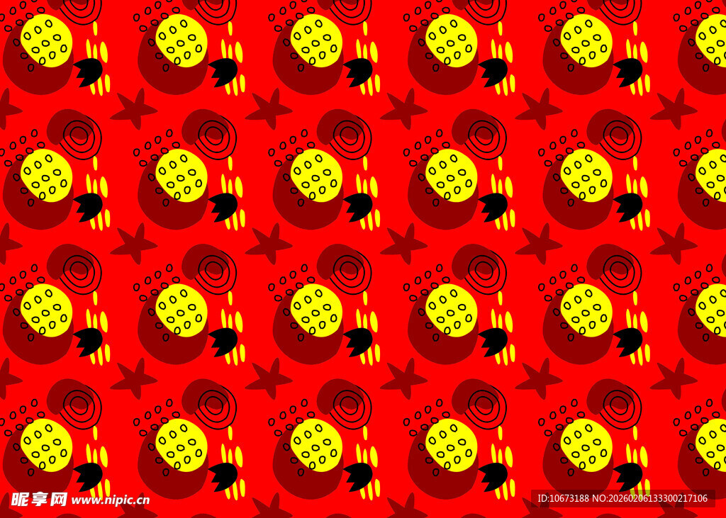 红色背景圣诞球图案