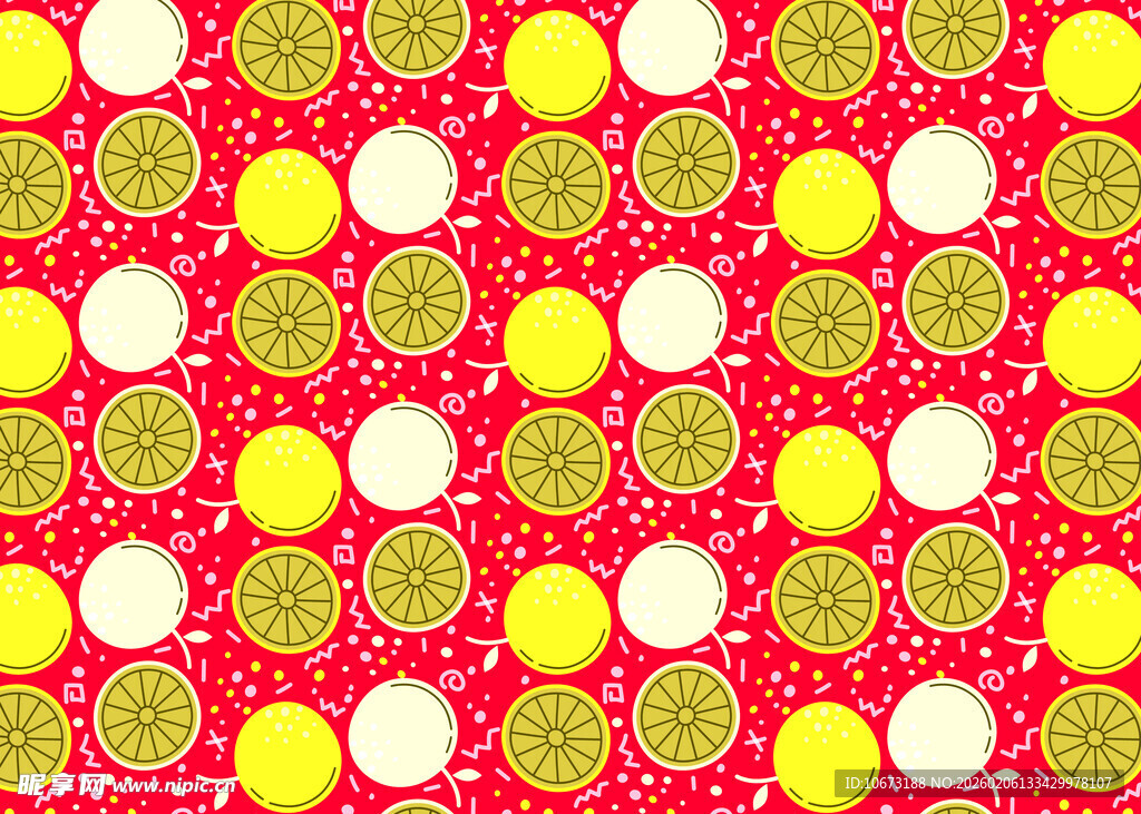 红色底多彩圆点图案纹理