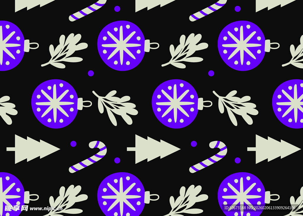 圣诞主题几何图案装饰元素