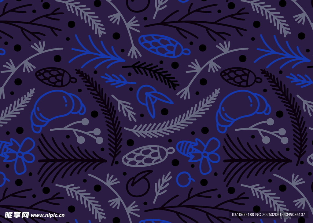 蓝紫色几何花纹图案