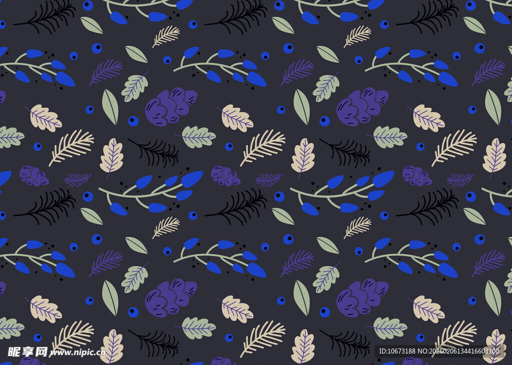 紫色花卉枝叶图案纹理