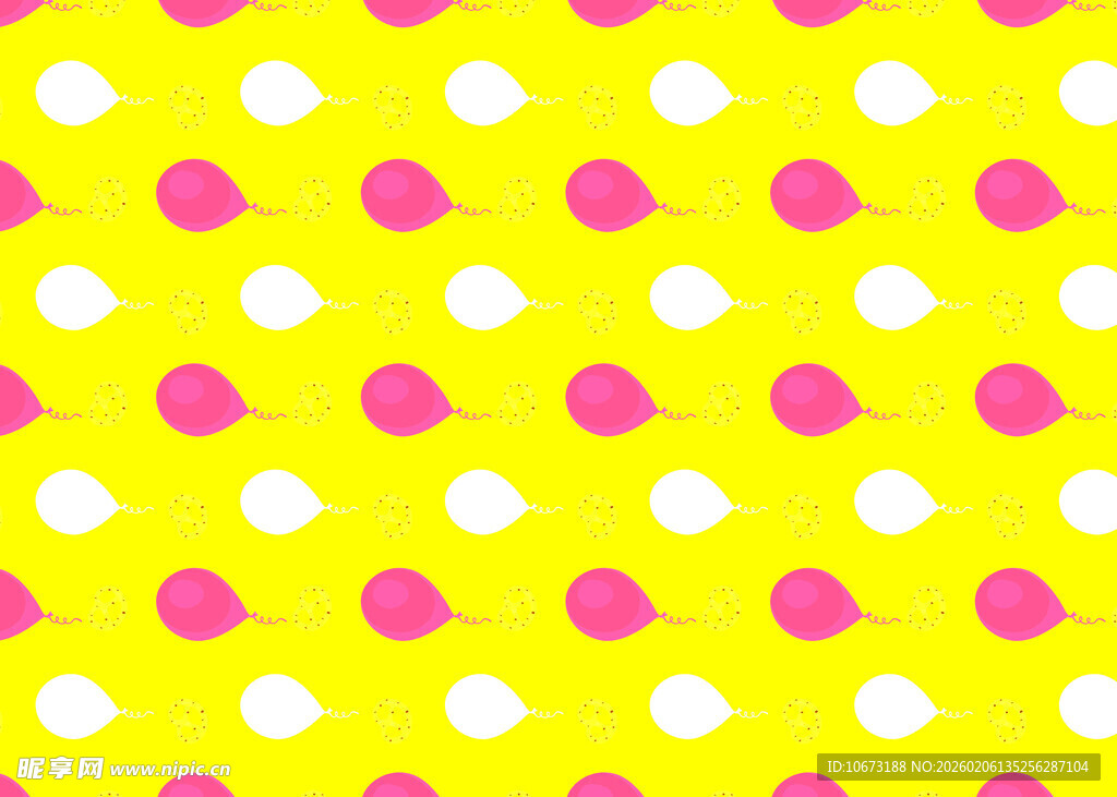 黄底粉白图案几何背景图