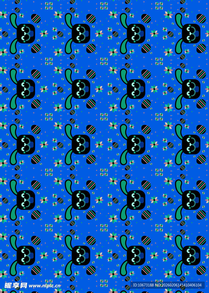 蓝色几何图案无缝背景